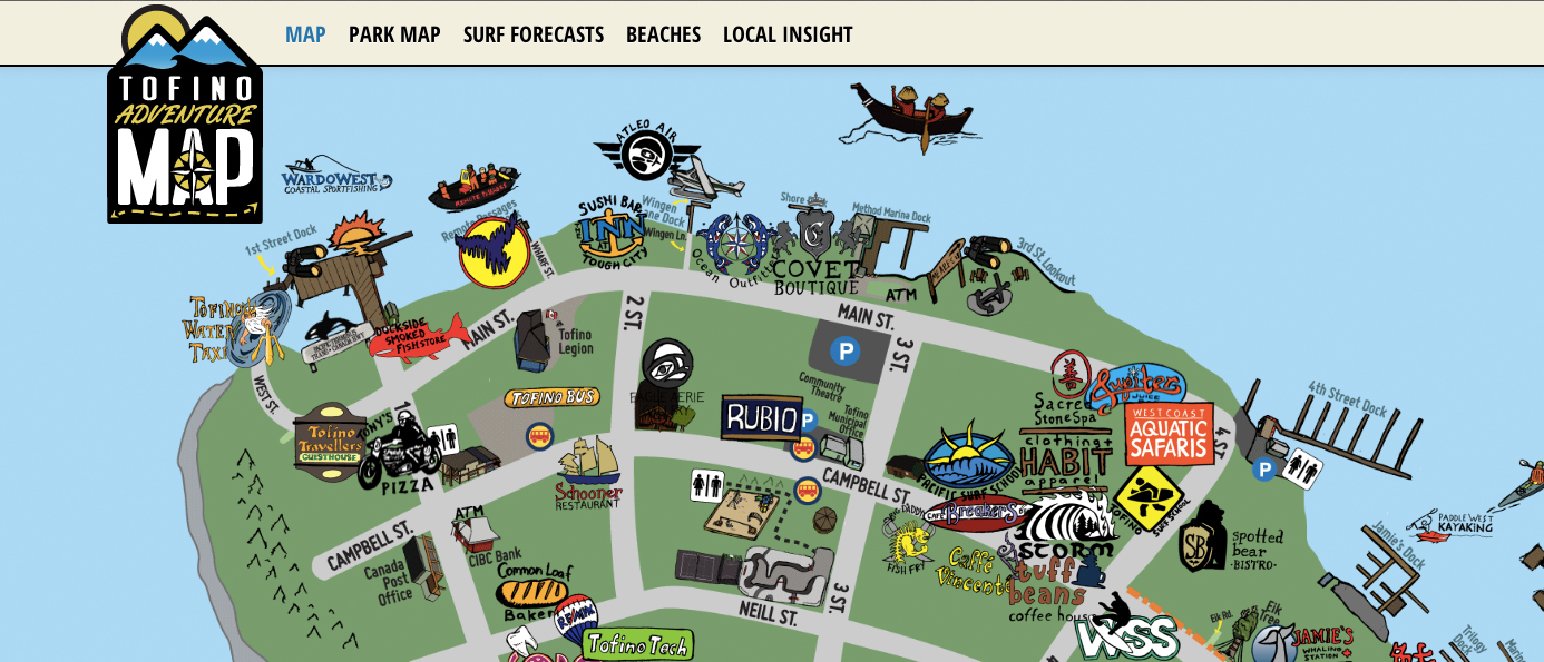 Tofino Adventure Map